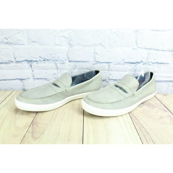 LL Bean Mountainville Gray Leather Slip-On Penny Loafer Shoes Size 10 M - Picture 2 of 9